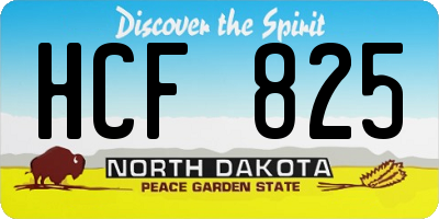 ND license plate HCF825