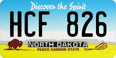 ND license plate HCF826