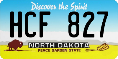 ND license plate HCF827