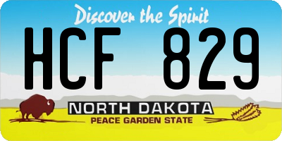 ND license plate HCF829