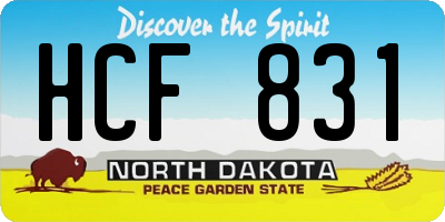 ND license plate HCF831