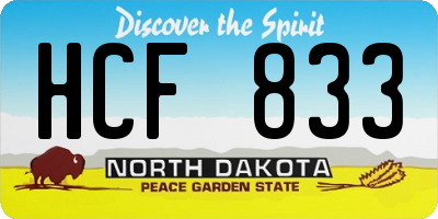 ND license plate HCF833