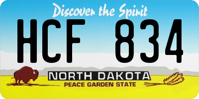ND license plate HCF834