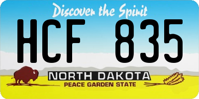 ND license plate HCF835