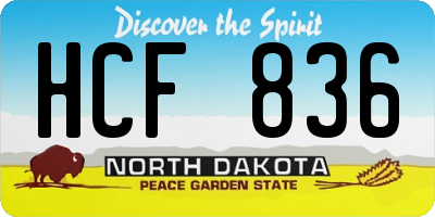 ND license plate HCF836