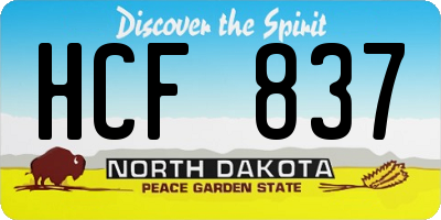 ND license plate HCF837