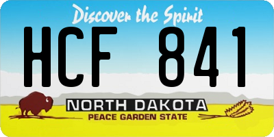 ND license plate HCF841