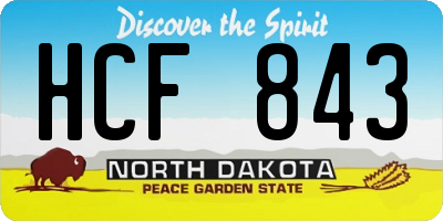 ND license plate HCF843