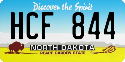 ND license plate HCF844