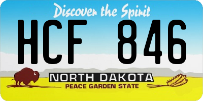 ND license plate HCF846