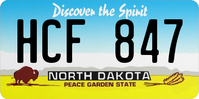 ND license plate HCF847