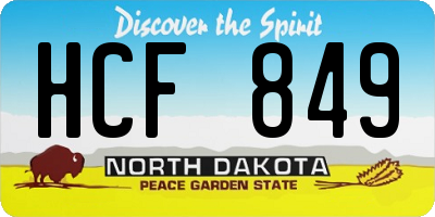 ND license plate HCF849