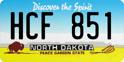 ND license plate HCF851