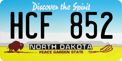 ND license plate HCF852