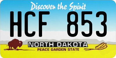 ND license plate HCF853