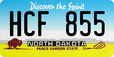 ND license plate HCF855