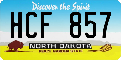 ND license plate HCF857