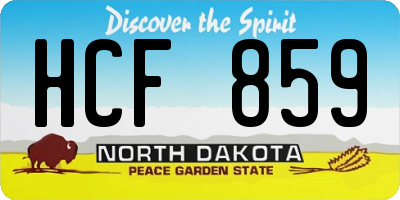 ND license plate HCF859