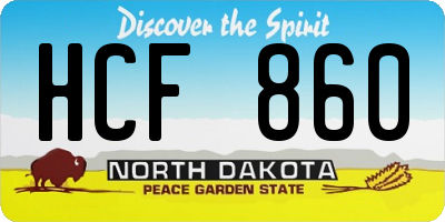 ND license plate HCF860