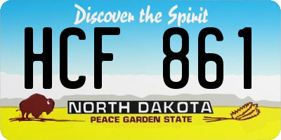 ND license plate HCF861