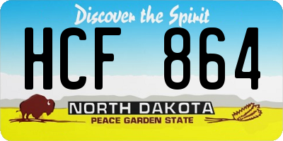 ND license plate HCF864