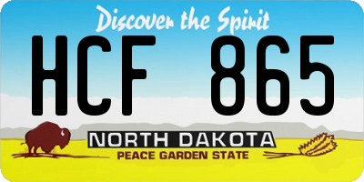 ND license plate HCF865