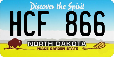 ND license plate HCF866