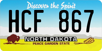 ND license plate HCF867