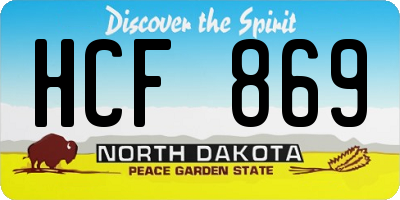 ND license plate HCF869