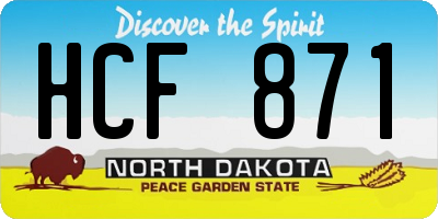 ND license plate HCF871