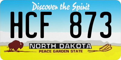 ND license plate HCF873