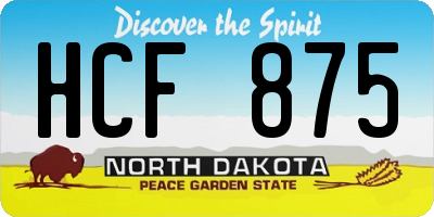 ND license plate HCF875