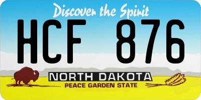 ND license plate HCF876