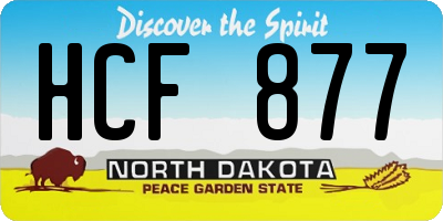 ND license plate HCF877