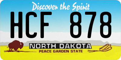 ND license plate HCF878
