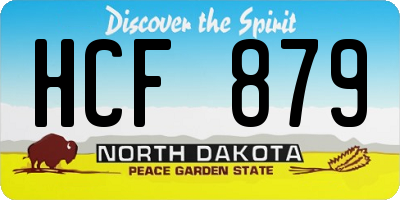 ND license plate HCF879