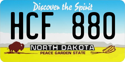 ND license plate HCF880