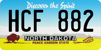 ND license plate HCF882