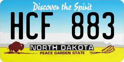 ND license plate HCF883