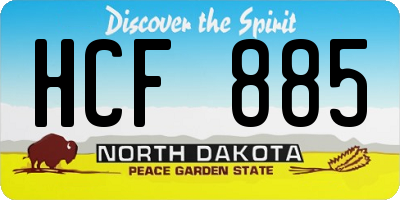 ND license plate HCF885