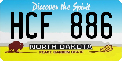 ND license plate HCF886