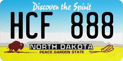 ND license plate HCF888