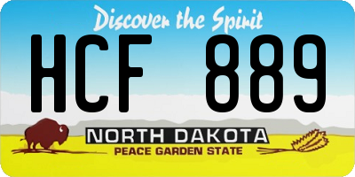 ND license plate HCF889