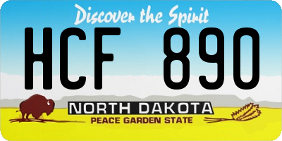 ND license plate HCF890