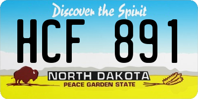 ND license plate HCF891