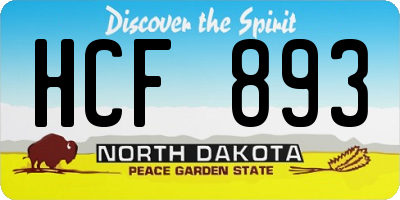 ND license plate HCF893