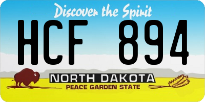 ND license plate HCF894