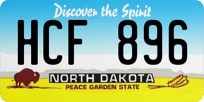 ND license plate HCF896