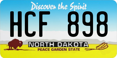 ND license plate HCF898