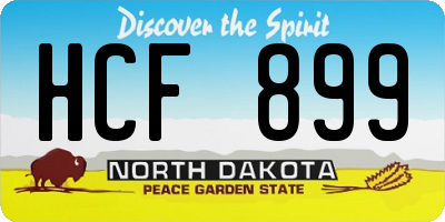 ND license plate HCF899